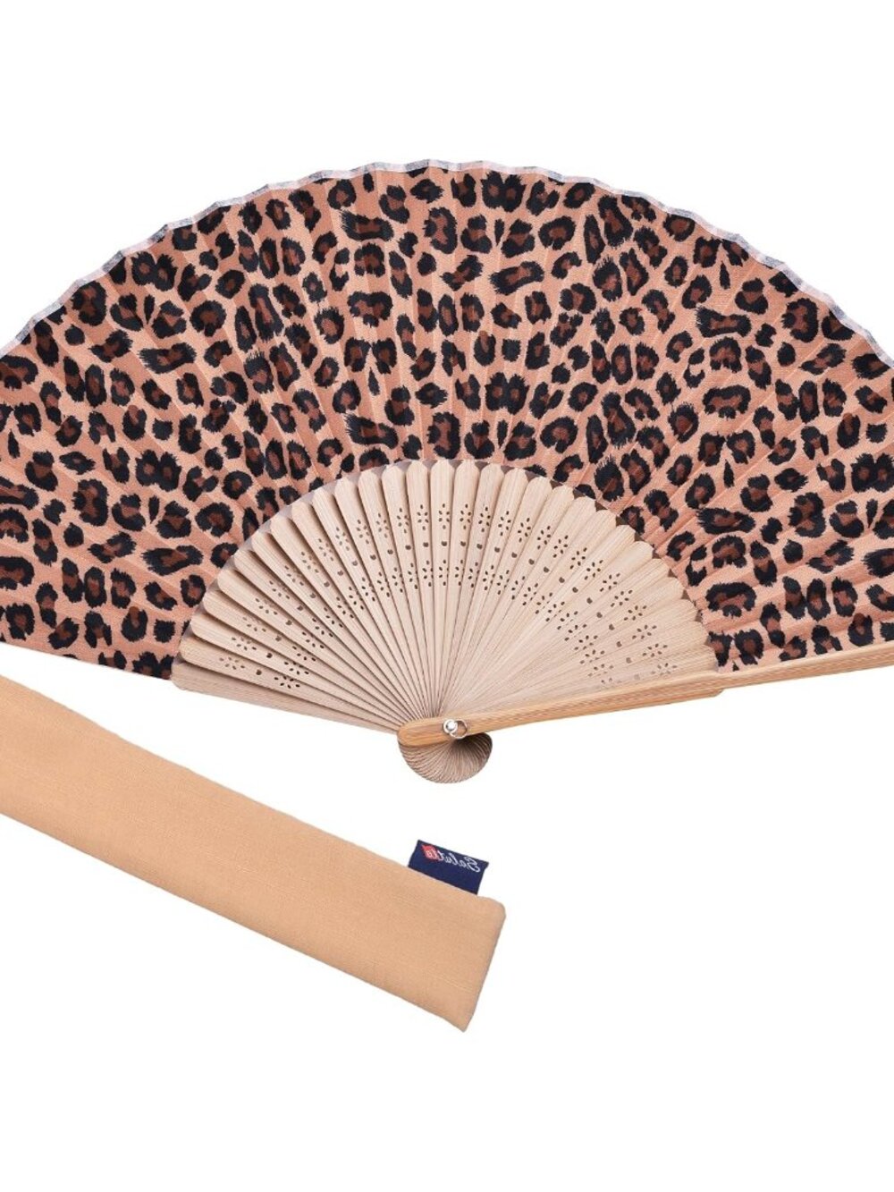 Hand Fan Bamboo Leopard Printed Folding Fan Cotton For Party Wedding Gift with F